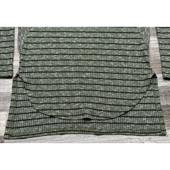 Staccato Womens  Green Black Striped Long-Sleeve Sweater Tunic Top Knit Large - Picture 6 of 15